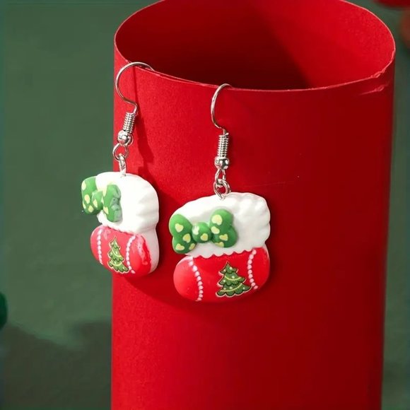 3/$12~Christmas Stocking Earrings - Picture 3 of 4